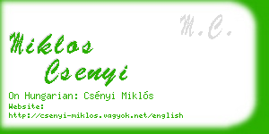 miklos csenyi business card