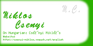 miklos csenyi business card